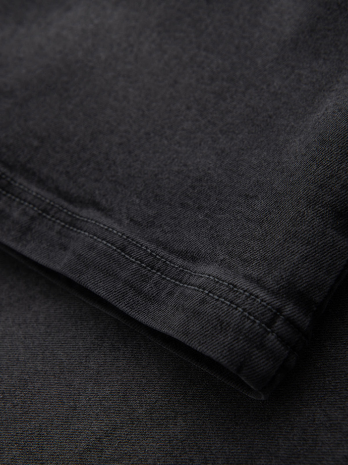 Pantaloni scurți casual pentru bărbați SLIM FIT jacquard knit - albastru marin V1 OM-SRCS-0168