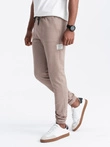 Men's structured knit sweatpants - coffee V2 OM-PASK-0211