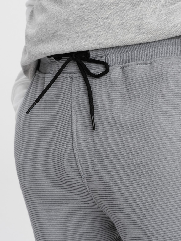Pantaloni de trening bărbătești din țesătură ottoman - gri V5 OM-PASK-0129