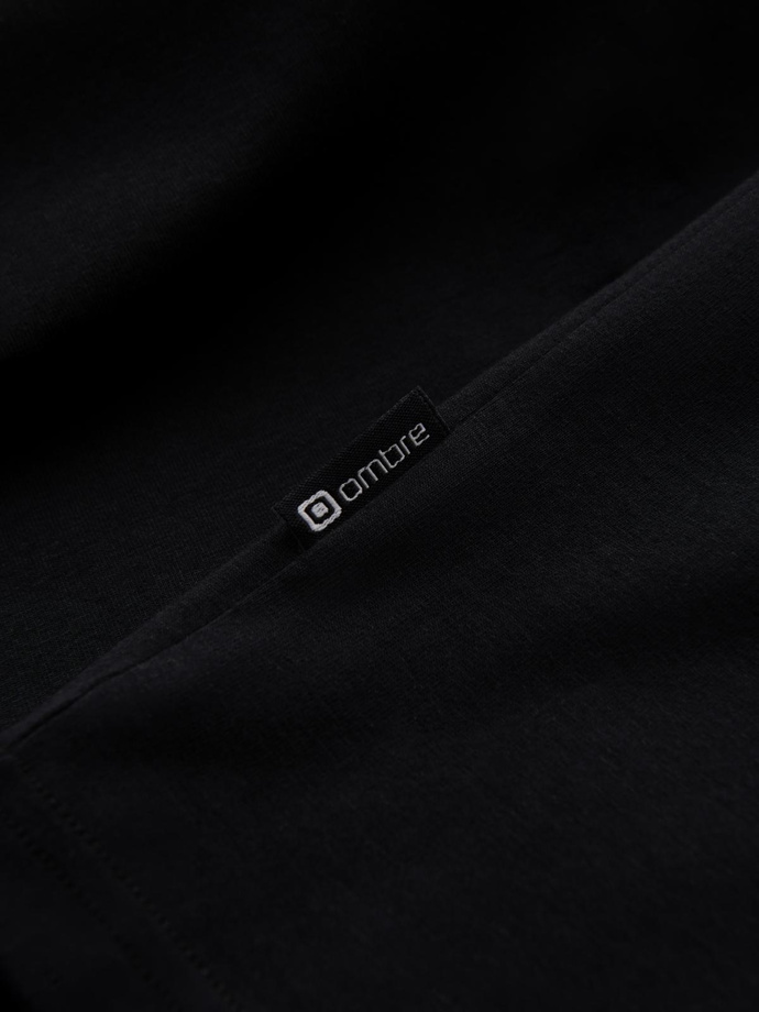 Pánske tričko SLIM FIT s okrúhlym výstrihom a logom - čierne V3 OM-TSCT-0220