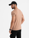 Tricou bărbătesc din bumbac cu buzunar - maro deschis V7 OM-TSPT-0154