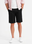 Classic men's chino shorts with rolled up leg - black V9 OM-SRCS-0197