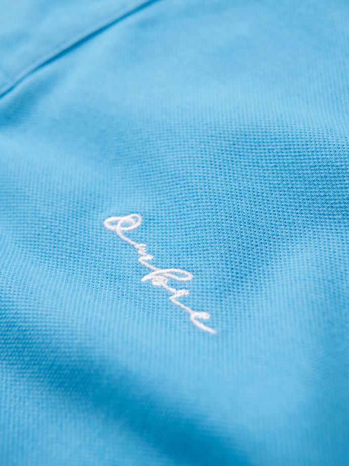 Cotton pique knit polo shirt - light blue V3 OM-POSS-0103