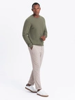 Men's RELAXED FIT knit sweater in diamond weave - olive V4 OM-SWSW-0110