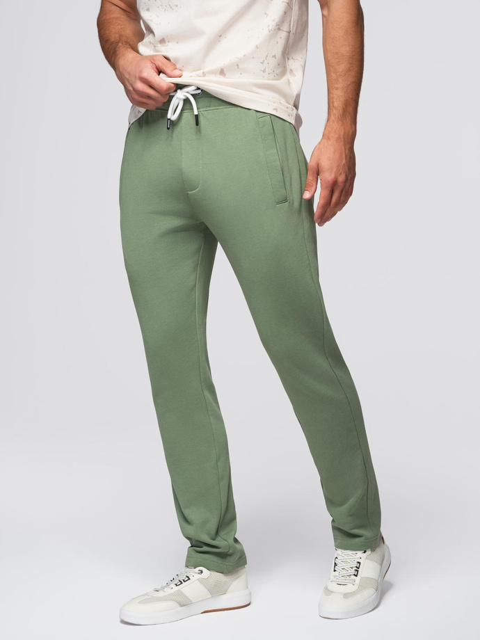 Pantaloni de trening pentru bărbați cu picior fără căptușeală - verde V3 OM-PABS-0206