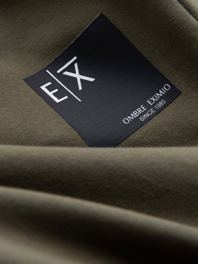 Vyriškos sportinės kelnės su logotipu - alyvuogių spalvos V4 OM-PASK-0167