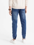 Pantaloni jogger din denim pentru bărbați - albastru deschis OM-PADJ-0106