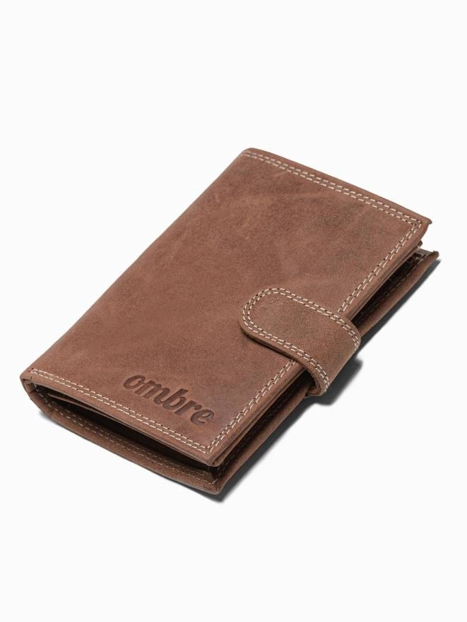 Men's leather wallet - light brown A091