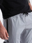 Pánske nohavice JOGGER so stojačikom a cargo vreckami na zips - svetlosivé V8 OM-PAJO-0135