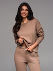 UNISEX tracksuit set in athleisure style with pants and sweatshirt - brown V16 Z109