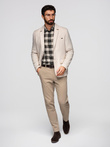 Blazer bărbătesc cu croială REGULAR cu in - crem V1 OM-BLZB-0128