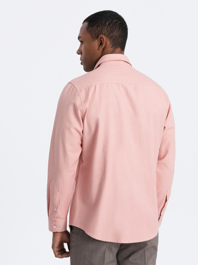 Men's REGULAR FIT shirt with pocket - pink V5 OM-SHCS-0148