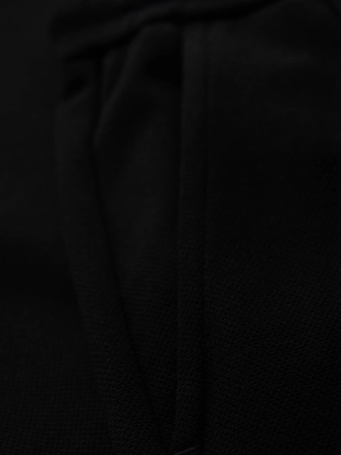 Pantaloni bărbătești din tricot pique cu talie reglabilă - negru V2 OM-PACP-0283