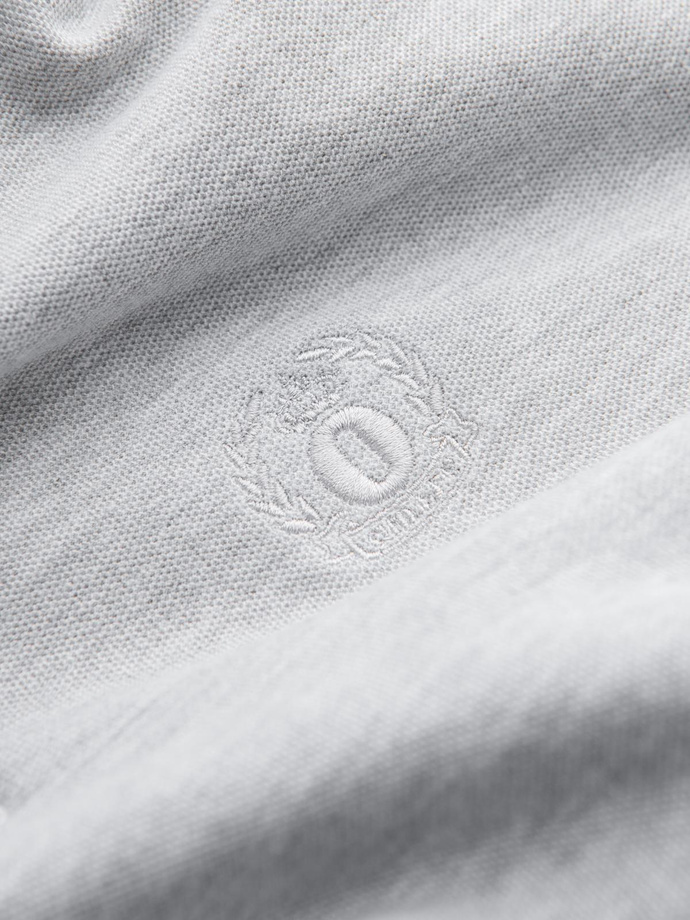 Men's BASIC single color pique knit polo shirt - grey V20 OM-POBS-0100