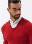 Men's sweater with white collar - red V4 E120