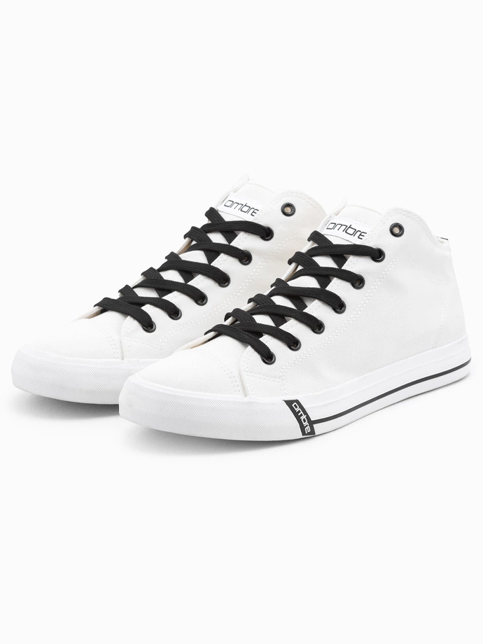 Men's shoes sneakers with contrasting elements - white V1 OM-FOTH-0125