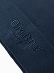Men's knitted beanie hat with embroidered inscription - navy blue V3 OM-ACWH-0120