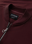 Unzipped cotton men's sweatshirt bomber - maroon V13 OM-SSZP-0215
