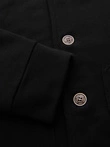 Men's button-down sweatshirt with stand-up collar - black V6 OM-SSZP-0240