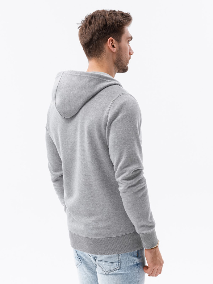 Men's zip-up sweatshirt - grey melange B977
