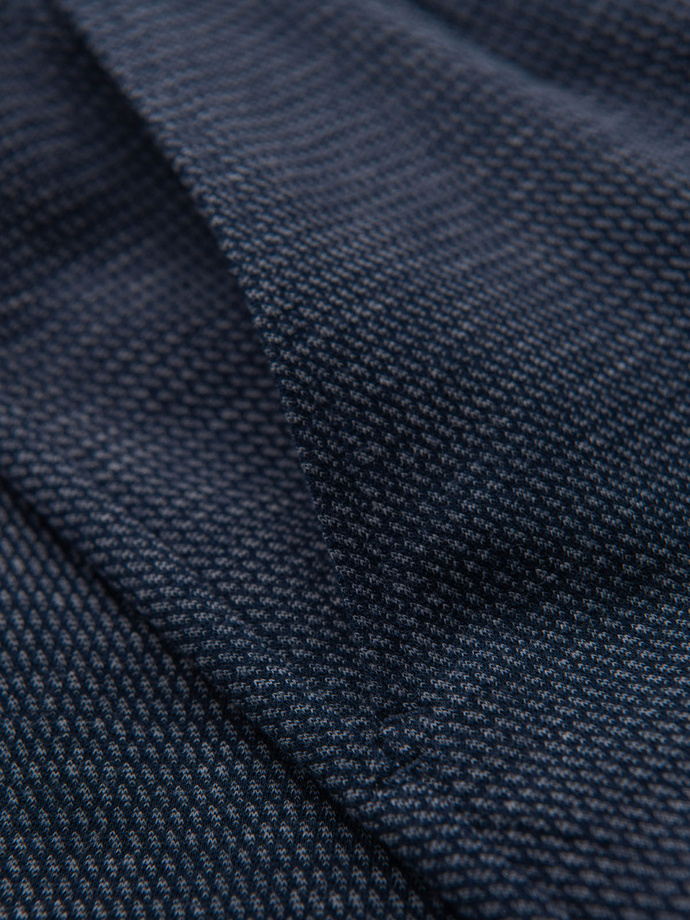 Men's short shorts with structured knit elastic band - navy blue V1 OM-SRCS-0177