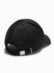 Men's baseball cap with visor and large patch - black V1 OM-ACCS-0101