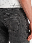 Pantaloni scurți bărbătești din denim cu picioare răsucite - gri V3 OM-SRDS-0134