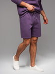 Unisex sweat shorts with drawstring waistband - purple V13 OU-SRBC-0101