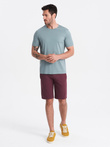 Men's pre-knee BASIC sweat shorts - maroon V3 OM-SRBS-0149