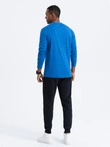 Men's BASIC longsleeve with round neckline - blue V9 OM-LSBL-0106