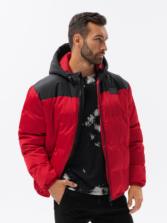 Men's winter jacket - red C458