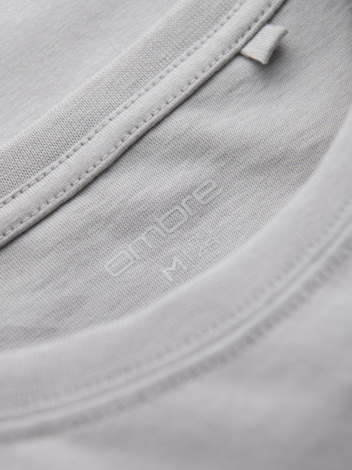 Tricou bărbătesc din bumbac cu contrast - gri deschis V2 OM-TSCT-0151