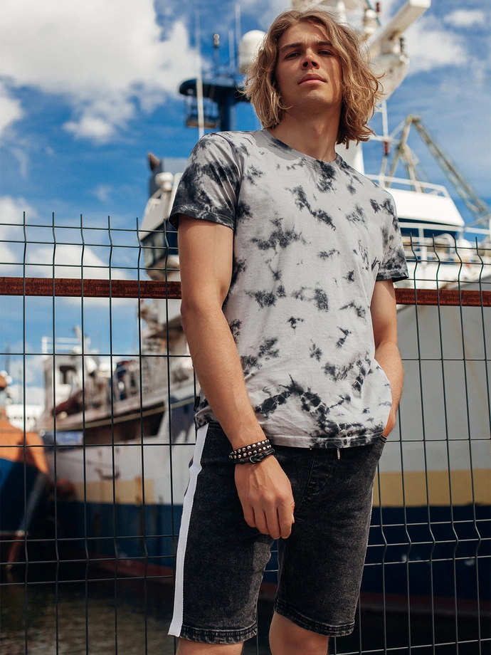 Men's denim shorts - black W363