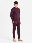 BASIC men's cotton sweatshirt set BASIC sweatshirt + joggers - maroon V3 Z84
