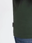 Tricou casual bărbătesc cu buzunar peticit - verde-oliv închis V4 OM-TSCT-0109