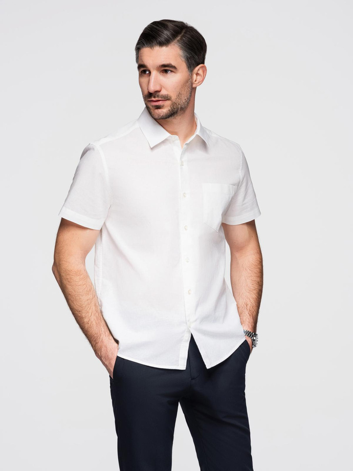 Blazer bărbătesc cu croială REGULAR cu in - crem V1 OM-BLZB-0128