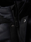 Pánská dlouhá prošívaná bunda s velkými kapsami - černá V1 OM-JALJ-0308