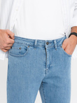 Vyriški klasikiniai SLIM FIT džinsai su elastanu - šviesiai mėlyni V2 OM-PADP-0216