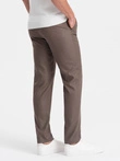 Men's classic chino SLIM FIT pants - dark beige V2 OM-PACP-0182