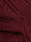 Elegant men's sweater with interesting weave - maroon V6 OM-SWSW-0173