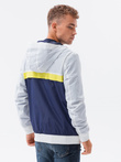 Men's hooded windbreaker jacket - navy blue V1 C438