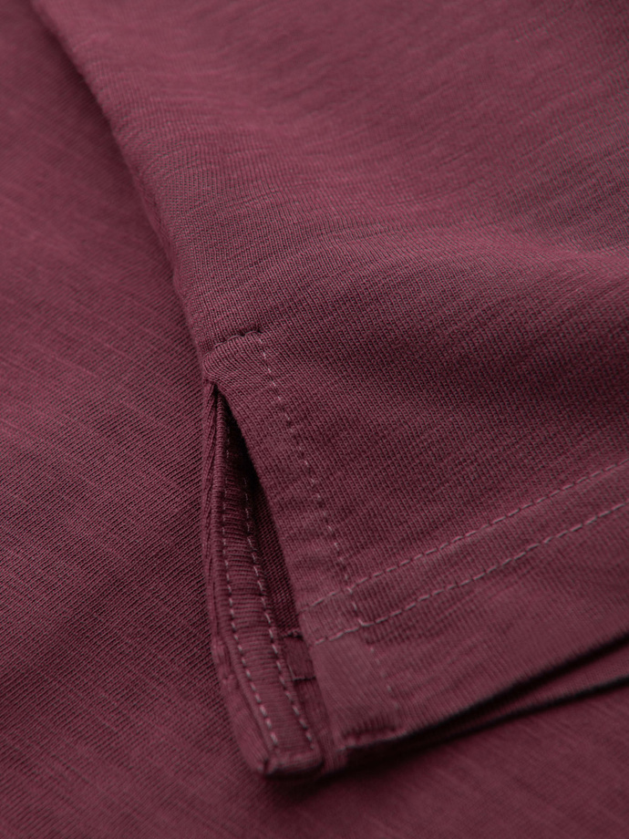 Pánské polo tričko s ozdobnými knoflíky - bordó V6 S1744
