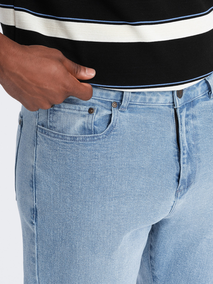Pantaloni din denim CARROT FIT pentru bărbați cu frecare subtilă - albastru deschis V2 OM-PADP-0162
