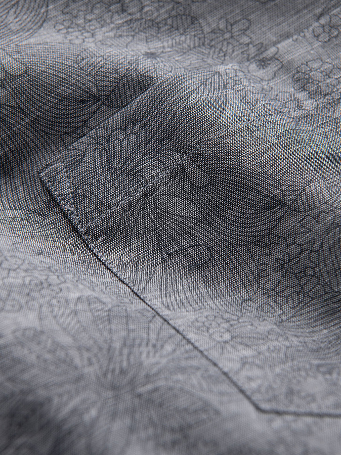 Vyriški klasikiniai flaneliniai medvilniniai languoti marškiniai - pilki V3 OM-SHCS-0157