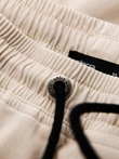 Men's knitted joggers with cargo pockets - cream V1 OM-PAJO-0199
