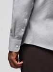 Vyriški SLIM FIT marškiniai iš dekoratyvinio audinio - pilki V2 OM-SHCS-0175