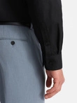 Cămașă bărbătească din bumbac cu buzunar REGULAR FIT - negru V1 OM-SHCS-0147
