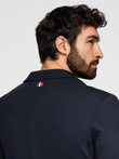 Jachetă SLIM pentru bărbați din tricot subtil structurat - albastru marin V3 OM-BLZB-0101