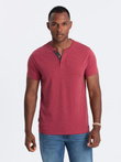 Tricou pentru bărbați cu decolteu rotund - roșu V1 OM-TSCT-0155