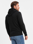BASIC men's zip-up hoodie - black V1 OM-SSBZ-0118